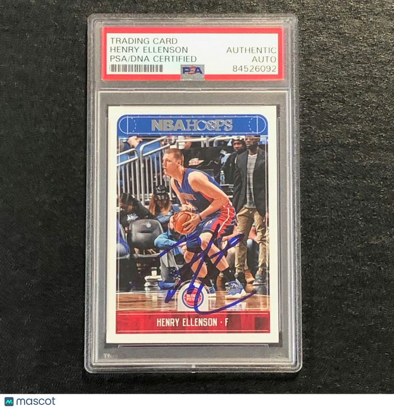 2017-18 NBA Hoops #174 Henry Ellenson Signed Card AUTO PSA Slabbed Pistons