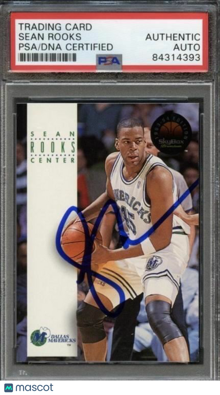 1993-94 SkyBox Premium #58 Sean Rooks Signed Card Auto PSA Slabbed