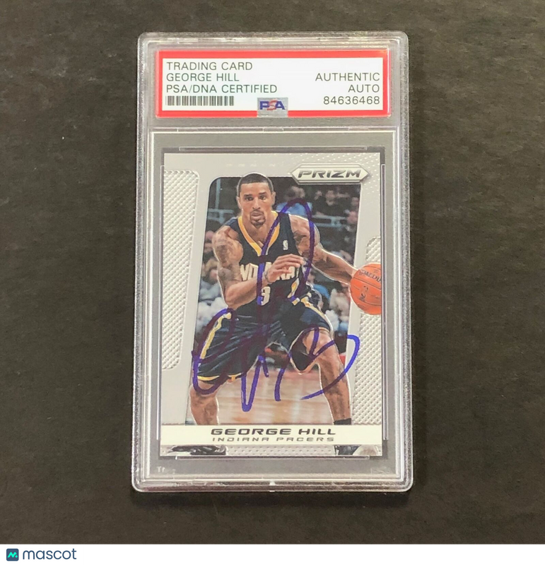 2013-14 Panini Prizm #133 George Hill Signed Card AUTO PSA/DNA Slabbed Pacers