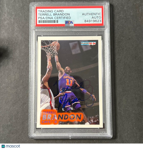 1993-94 Fleer #39 Terrell Brandon Signed Card Auto PSA Slabbed Cavaliers