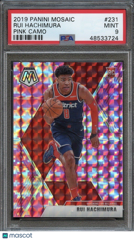 2019 Panini Mosaic #231 Rui Hachimura Pink Camo PSA 9 Mint RC