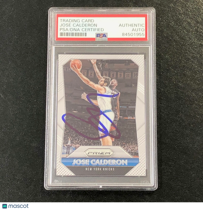2015-16 Panini Prizm #76 Jose Calderon Signed Card AUTO PSA Slabbed Knicks