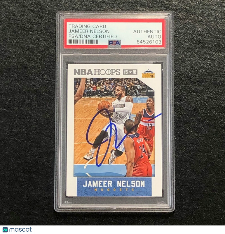 2015-16 NBA Hoops #251 Jameer Nelson Signed Card AUTO PSA Slabbed Nuggets