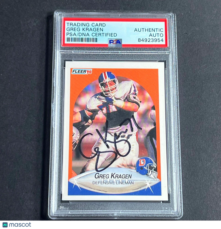 1990 Fleer #26 Greg Kragen Signed Card AUTO PSA Slabbed Broncos