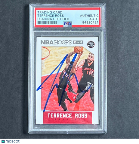 2015-16 NBA Hoops #30 Terrence Ross Signed Card AUTO PSA Slabbed Raptors