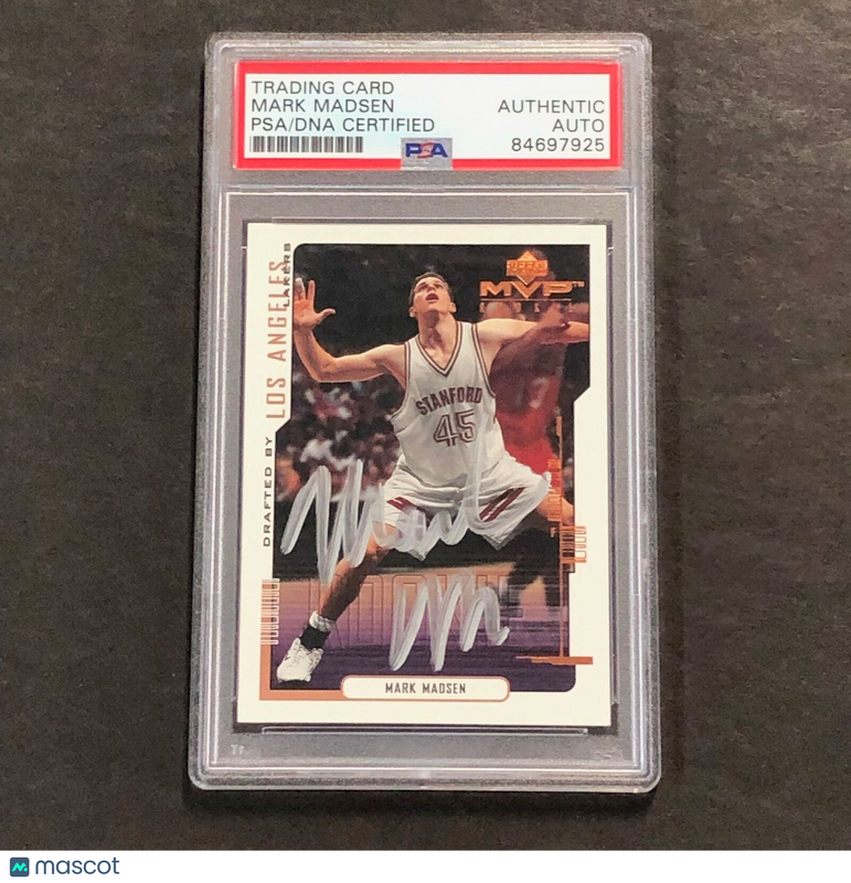 2000-01 Upper Deck MVP #213 Mark Madsen Signed Card AUTO PSA Slabbed Lakers