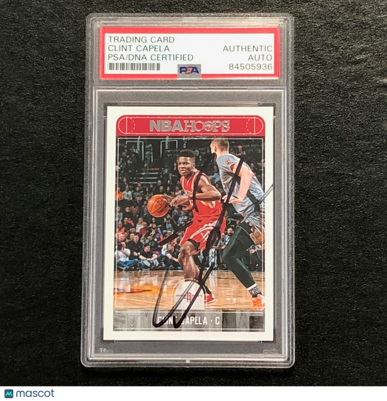 2017-18 NBA Hoops #189 Clint Capela Signed Card AUTO PSA/DNA Slabbed Rockets