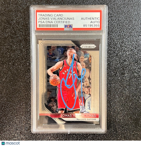 2018-19 Panini Prizm Black #93 Jonas Valanciunas Signed Card AUTO 10 PSA Slabbed