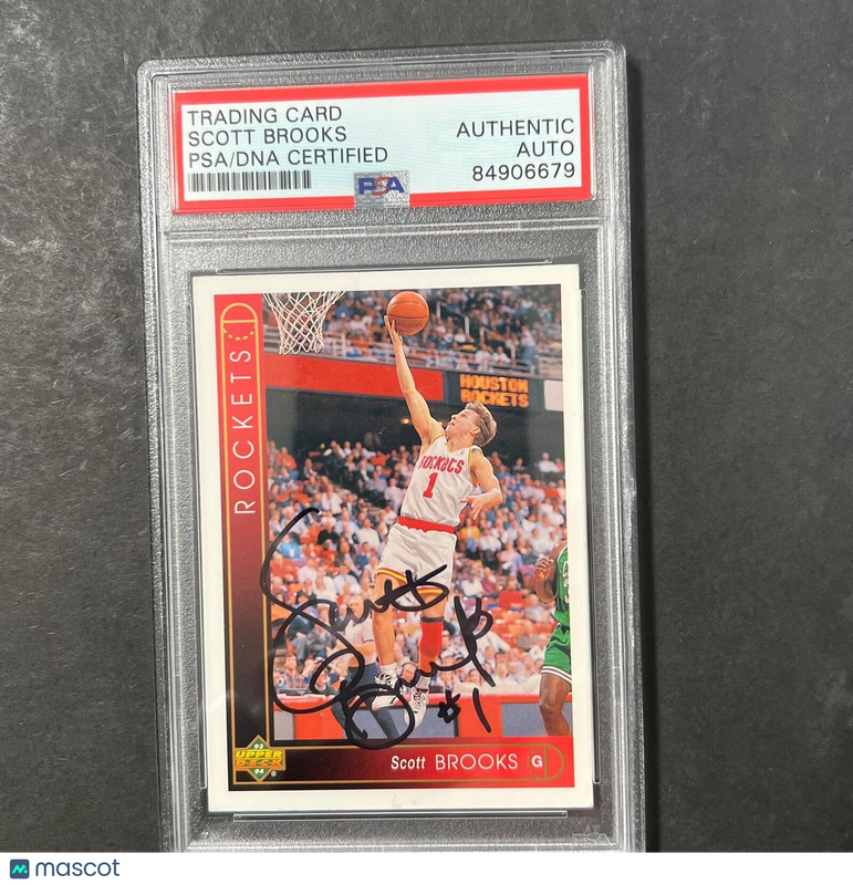 1993-94 Upper Deck #131 Scott Brooks Signed Card AUTO PSA Slabbed Rockets