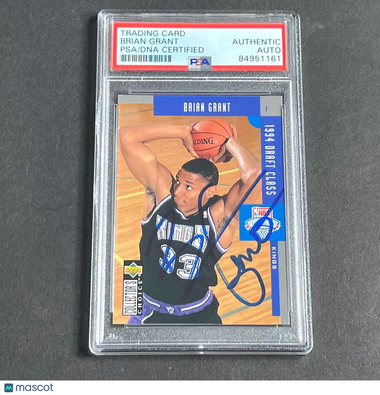 1994-95 Upper Deck Basketball #413 Brian Grant Signed Card AUTO PSA Slabbed King