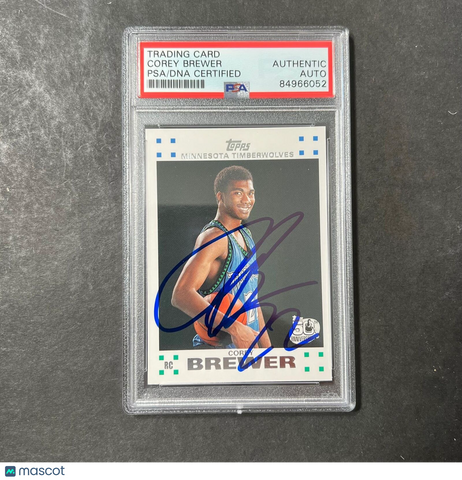 2007-08 Topps #7 Corey Brewer Signed Card AUTO PSA Slabbed RC Timberwolves