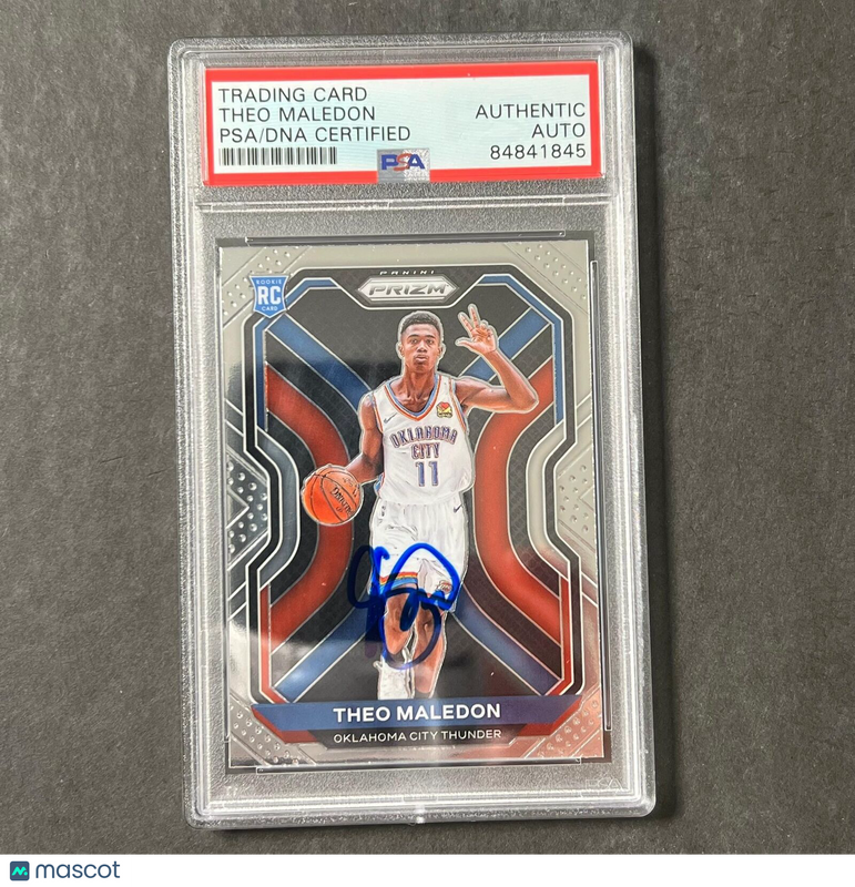2020-21 Panini Prizm #289 Theo Maledon Signed Card AUTO PSA/DNA Slabbed RC Thund