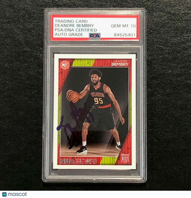 2016-17 NBA Hoops #278 DeAndre Bembry Signed Card AUTO 10 PSA Slabbed RC Hawks