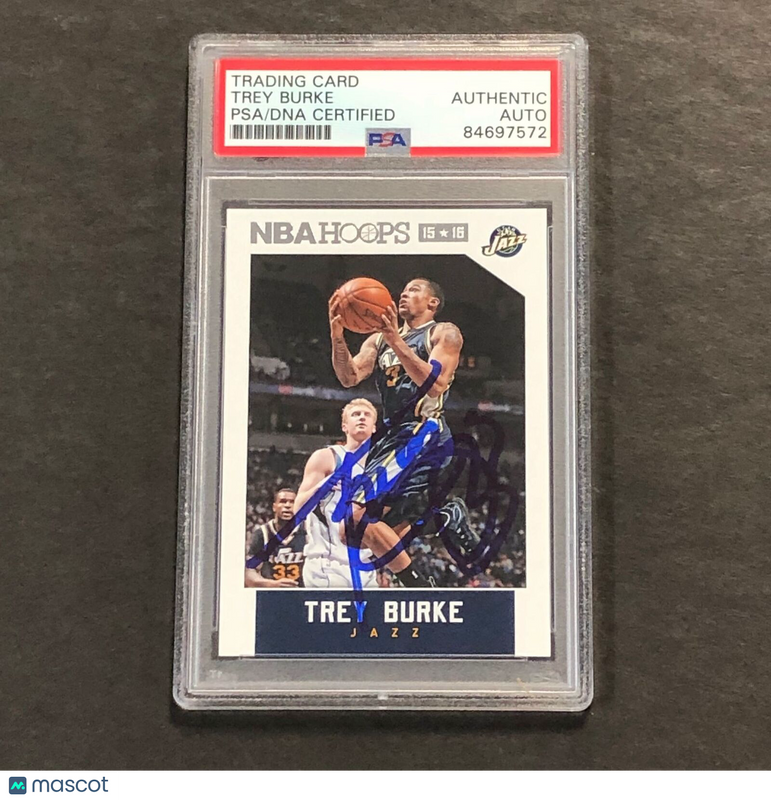 2015-16 NBA HOOPS #150 Trey Burke  Signed Card Auto PSA Slabbed Jazz