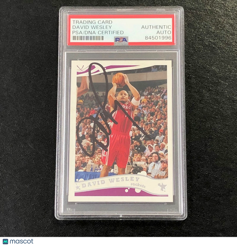2005 Topps #92 David Wesley Signed Card AUTO PSA Slabbed Rockets