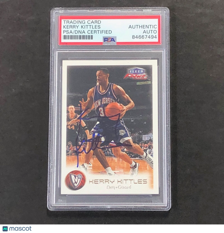 99-00 Fleer #22 Kerry Kittles Signed Card AUTO 10 PSA Slabbed Nets