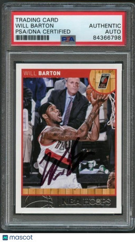 2013-14 NBA Hoops #150 Will Barton signed Auto Card PSA/DNA Slabbed Trail Blazer