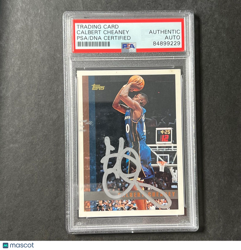1997-98 Topps #142 Calbert Cheaney Signed Card AUTO PSA/DNA Slabbed Bullets