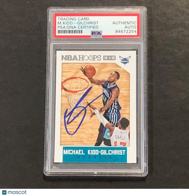 2015-16 NBA Hoops #244 Michael Kidd-Gilchrist Signed Card AUTO PSA Slabbed Horne