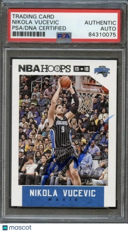 2015-16 NBA Hoops #116 Nikola Vucevic Signed Card AUTO PSA Slabbed