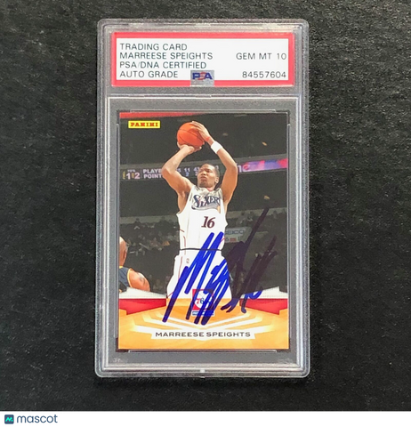 2009-10 Panini Basketball #37 Marreese Speights Signed Card AUTO 10 PSA Slabbed