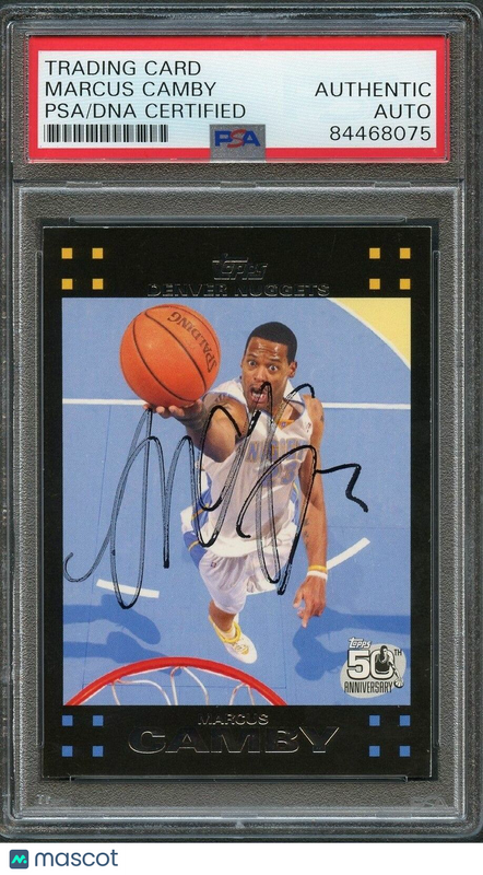 2007-08 Topps #90 Marcus Camby Signed AUTO PSA Slabbed Nuggets