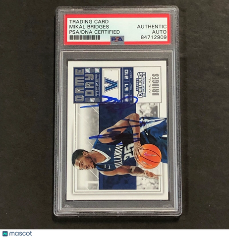 2018 Panini Contenders #10 Mikal Bridges Signed Card AUTO PSA Slabbed Villanova