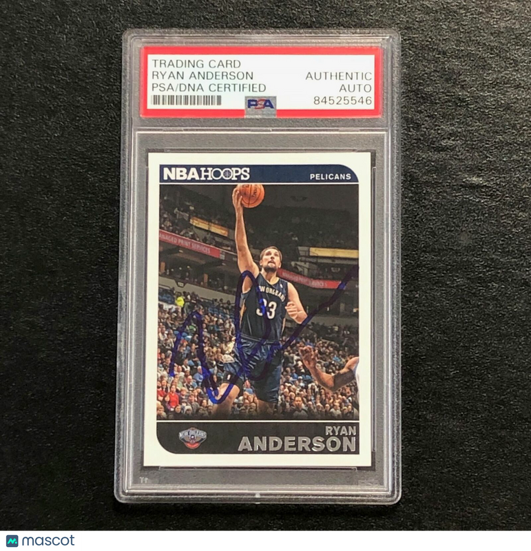 2014-15 NBA Hoops #239 Ryan Anderson Signed Card AUTO PSA Slabbed Pelicans