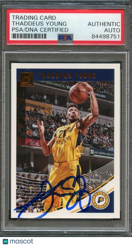 2018 Donruss Basketball #132 Thaddeus Young Signed Card AUTO PSA Slabbed Pacers