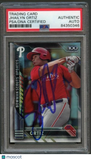 2016 Bowman Chrome #BSU-JO Jhailyn Ortiz Signed Card PSA Slabbed Auto Phillies