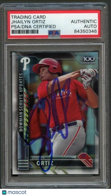 2016 Bowman Chrome #BSU-JO Jhailyn Ortiz Signed Card PSA Slabbed Auto Phillies
