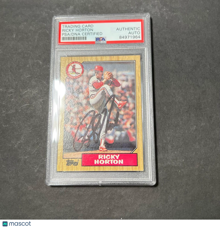 1987 Topps #542 Ricky Horton Signed Card PSA Slabbed Auto Grade Cardinals