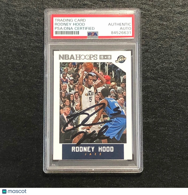 2015-16 NBA Hoops #98 Rodney Hood Signed Card PSA Slabbed Jazz