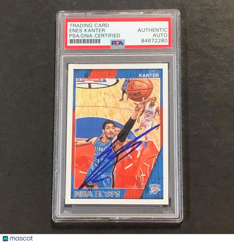 2016-17 NBA Hoops #133 Enes Kanter Signed AUTO PSA Slabbed Thunder