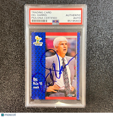 1991 Fleer Basketball #115 Del Harris Signed Card AUTO PSA Slabbed Bucks