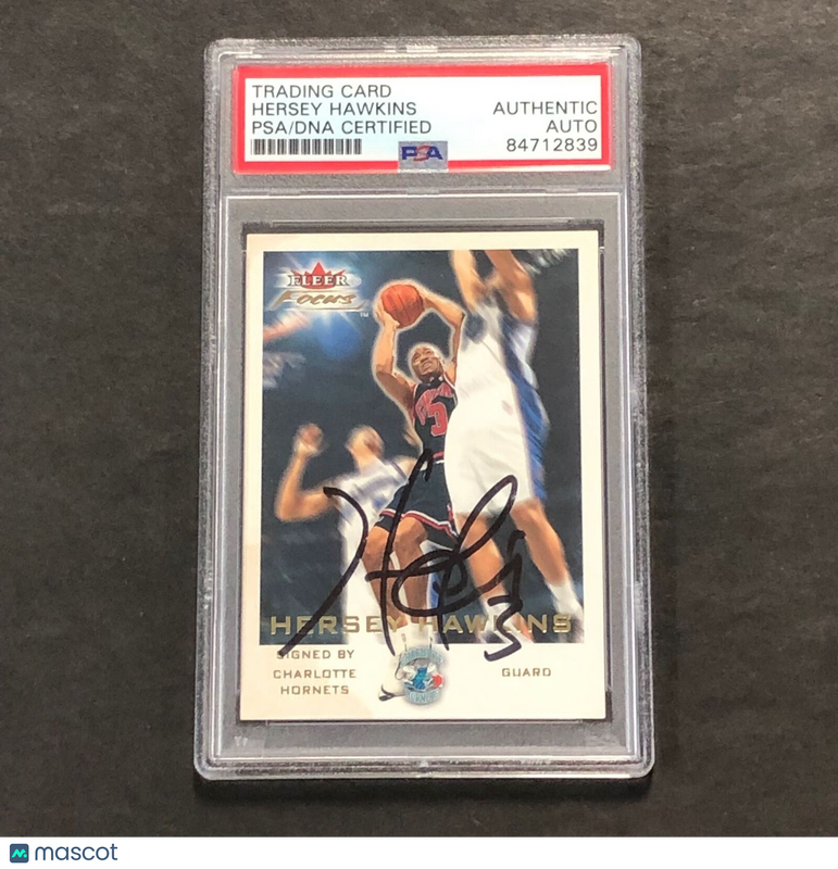 2000-01 Fleer Focus #124 Hersey Hawkins Signed Card PSA Slabbed Hornets