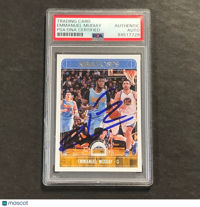 2017-18 Panini NBA Hoops #143 Emmanuel Mudiay Signed Card AUTO PSA Slabbed Nugge