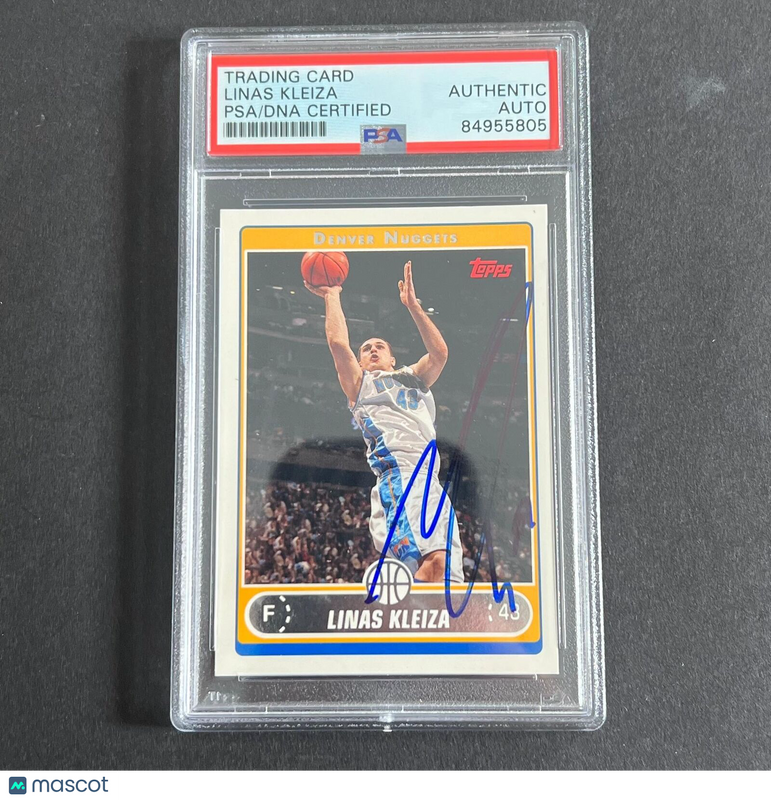 2005-06 Topps #127 Linas Kleiza signed Auto Card PSA/DNA Slabbed RC Nuggets