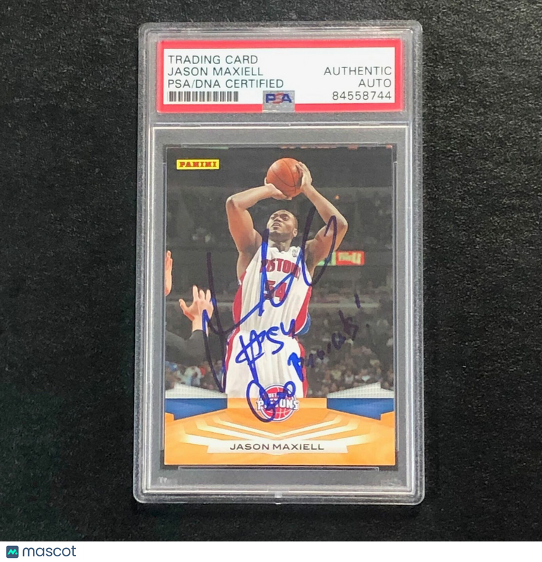2009-10 Panini Basketball #75 Jason Maxiell Signed Card AUTO PSA Slabbed Pistons