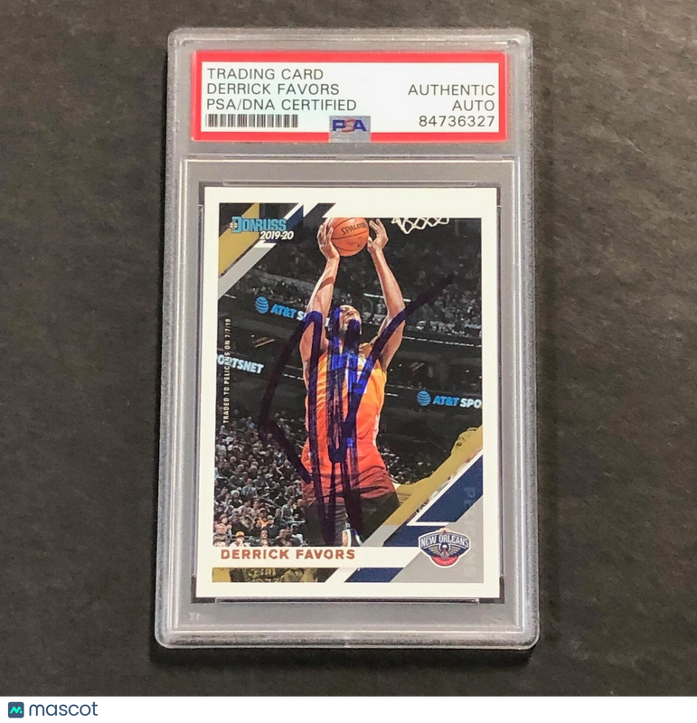2019-20 Panini Donruss #192 Derrick Favors Signed Card AUTO PSA Slabbed Pelicans