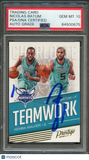 2016-17 Prestige Teamwork #10 Nicolas Batum Signed Card AUTO 10 PSA Slabbed Horn