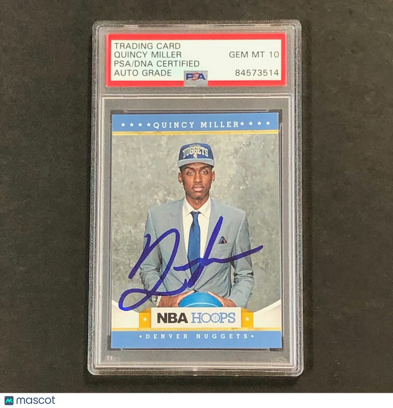 2012-13 NBA Hoops #294 Quincy Miller Signed AUTO 10 PSA Slabbed Nuggets