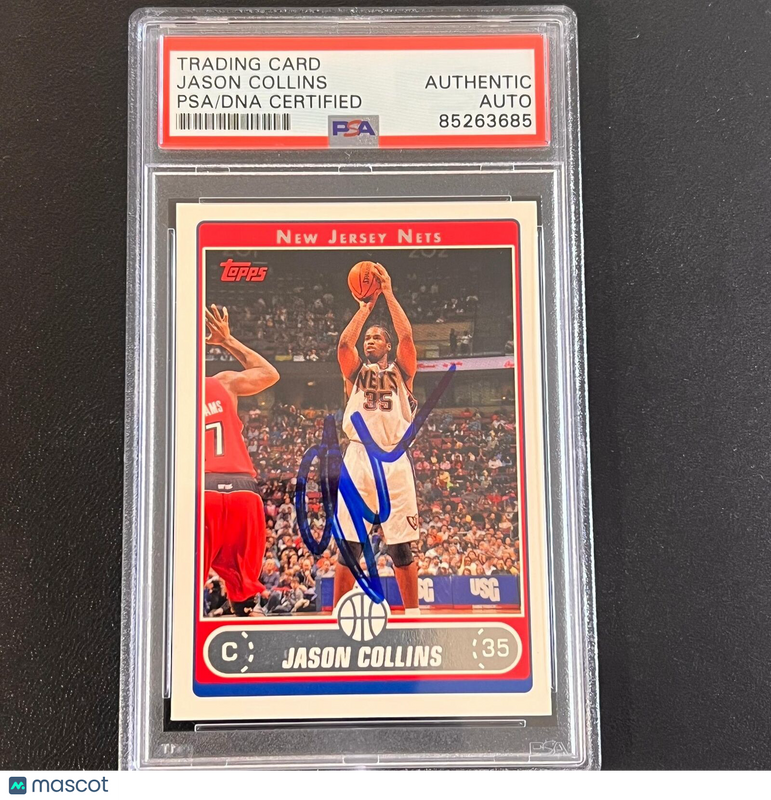 2006-07 Topps #38 Jason Collins Signed Card AUTO PSA Slabbed Nets