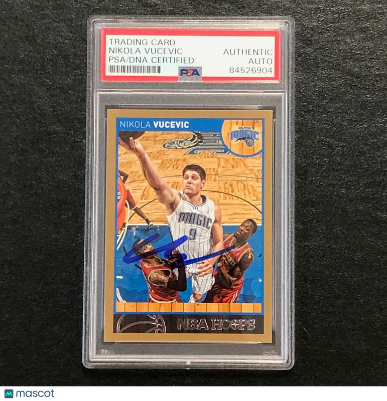 2013-14 NBA Hoops Gold #23 Nikola Vucevic Signed Card AUTO PSA Slabbed Magic