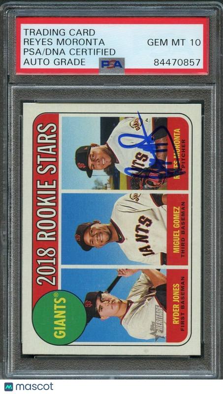 2018 Topps Heritage #16 Reyes Moronta Signed Card PSA Slabbed AUTO Grade 10 Gian
