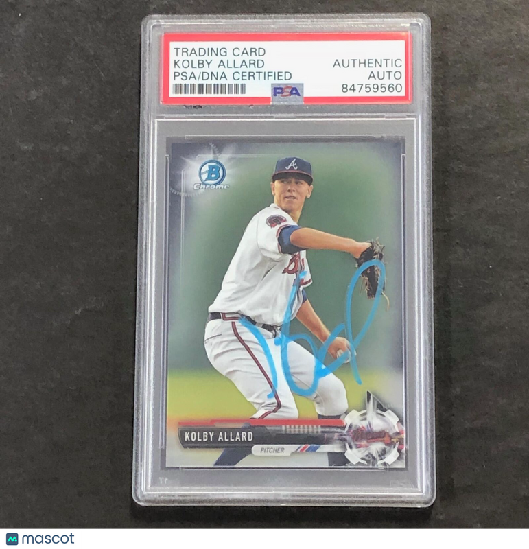 2017 Topps Bowman Chrome Prospects #BCP47 Kolby Allard Signed Card Auto PSA Slabbed Oakland