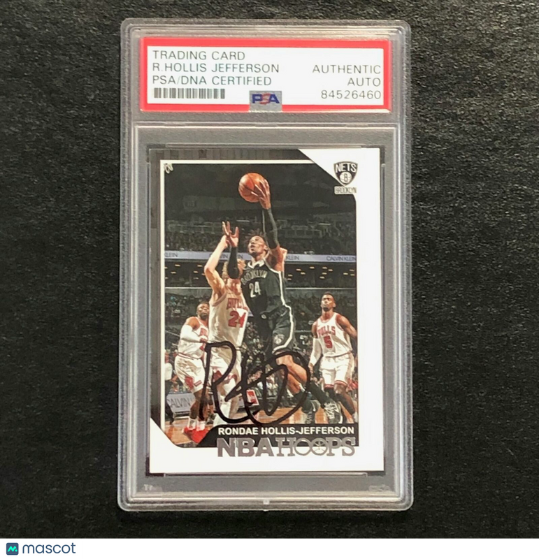2018-19 NBA Hoops #108 Rondae Hollis-Jefferson Signed Card AUTO PSA Slabbed Nets