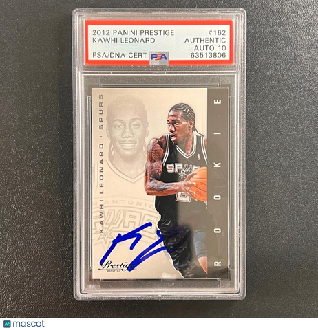 2012 Panini Prestige #162 Kawhi Leonard Signed Rookie Card Auto 10 PSA Slabbed S