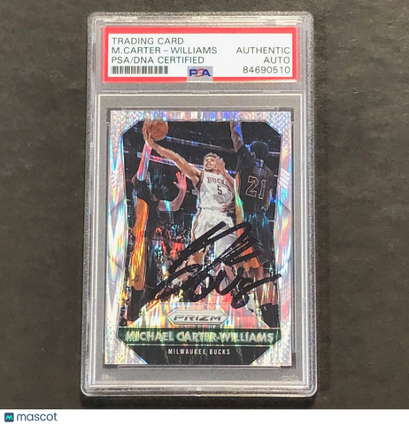 2015-16 Panini Prizm #184 Michael Carter-Williams Signed Card AUTO PSA Slabbed B