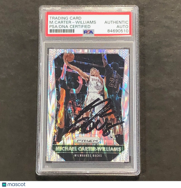 2015-16 Panini Prizm #184 Michael Carter-Williams Signed Card AUTO PSA Slabbed B